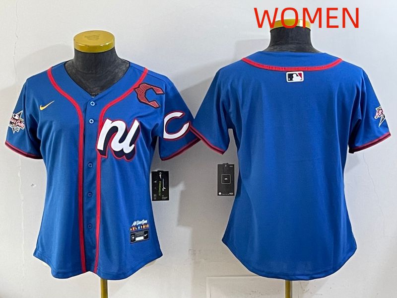Women 2025 Cincinnati Reds Blank Blue All star Nike MLB Jersey style 01->women mlb jersey->Women Jersey